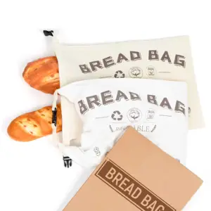 Özelleştirilmiş yeniden kullanılabilir ekmek poşeti dondurucu ekmek saklama çantası taze tutmak fermuar çift astar ile ev yapımı ekmek konteyner