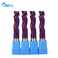 Fresa de compresión de carburo sólido BFL de 3 filos para corte ascendente y descendente, broca de compresión Blu Nano, brocas de fresado CNC con recubrimiento azul