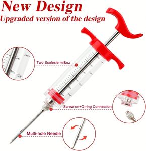 Kit de seringue à marinade en plastique pour viande fumée, idéal pour la cuisine domestique et le barbecue haut de gamme - Product Image 2