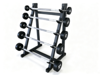 Support Commercial Robuste pour Barres de Musculation – Rangement 5 Barres – Support Fixe pour Barres Droites et EZ Curl – Équipement de Gym