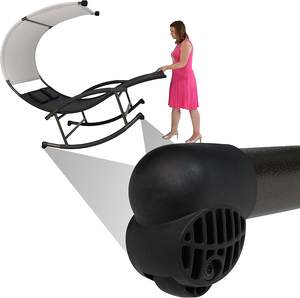 Chaise longue portable pour patio Chaise longue <span class=keywords><strong>à</strong></span> <span class=keywords><strong>bascule</strong></span> <span class=keywords><strong>double</strong></span> pour extérieur avec auvent - Product Image 4