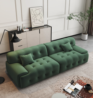 Canapé modulaire de luxe italien en gros pour salon, mobilier de villa vert, durable et confortable en tissu