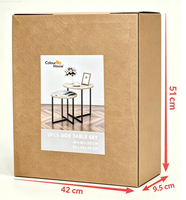 Ensemble de 2 tables basses gigognes rondes, tables d'appoint pour salon, chambre, balcon, cour