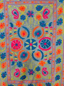 Couvre-lit en coton brodé Suzani, couverture décorative, tapis mural Ouzbek Suzani, décoration bohème pour la maison, assortiment en gros B2B - Product Image 1
