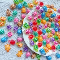 Figuras de Acción de Tortugas Marinas de Colores Variados, Colección para Niños Grandes y Pequeños, Mini Juguetes de Resina con Luz