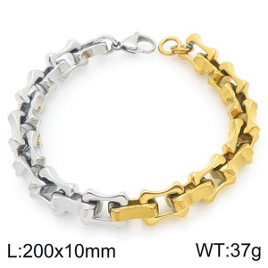 Catena a maglie in acciaio inossidabile bicolore con design a bambù, personalizzabile fai <span class=keywords><strong>da</strong></span> te, alla moda, per <span class=keywords><strong>uomo</strong></span>, di Guangdong Jewelry - Product Image 4