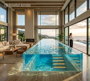 <span class=keywords><strong>Piscine</strong></span> acrylique sur mesure pour complexe hôtelier et parc d'attractions, <span class=keywords><strong>piscine</strong></span> à débordement haute transparence pour destination touristique et aquatique - Product Image 1