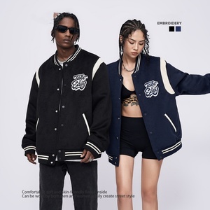 Veste à capuche unisexe personnalisée avec logo OEM, brodée/imprimée, de haute qualité, en polaire, style baseball, décontractée et oversize pour l'hiver - Product Image 2