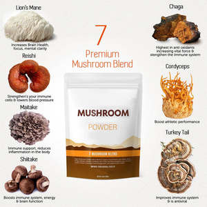 Органический смешанный экстракт грибов, смесь, порошок, 7 трав, растительный порошок, львы, грива, Рейши, кордицепс, шиитаке, майтаке, индейка, хвост - Product Image 4