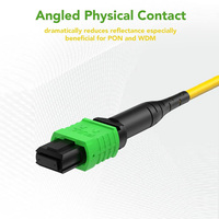 Kabel Fiber MPO ke MPO (APC) 2M 10G/40G OS2 Single Mode 8 Strand MPO/MTP Tipe B LSZH untuk Kotak Transisi MPO