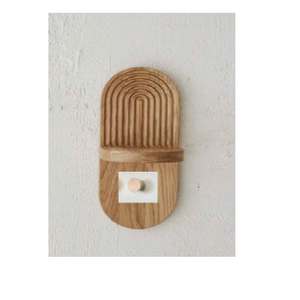 Étagère murale moderne avec design arqué en <span class=keywords><strong>bois</strong></span> Étagère du milieu du siècle tenant des ornements de jardinière - Product Image 1