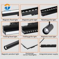 Sistem Rel Lampu LED Magnetik Tersembunyi DC48V dengan Sakelar CCT yang Dapat Disesuaikan dan Diredupkan, Kontrol Lampu Pintar Tuya WiFi 2.4G