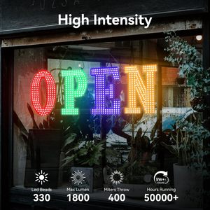 LemonNova 30'' x 10'' <b>LED</b> Open <b>Sign</b> RGBY Color Acrylic Light Up Business <b>Sign</b> Portrait Orientation - Product Image 2