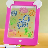 Nouveauté : Jouets éducatifs réutilisables, tableau à dessin avec lumière LED, bloc-notes effaçable avec stylos marqueurs