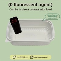 Boîte à lunch carrée jetable biodégradable avec couvercle, en poudre de bambou de qualité alimentaire, pour l'emballage de sushis, bonbons, sandwichs, gâteaux, biscuits