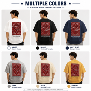 T-shirt graphique surdimensionné pour homme, 100% coton, imprimé au dos, streetwear décontracté, tee-shirt personnalisé avec logo, vêtements de mode d'été avec OEKO TEX - Product Image 2
