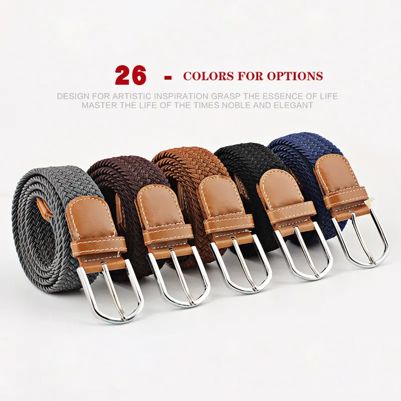 Women's Canvas Belt Men's Elastic straps Casual Elastic Knitted Pin Buckle waistband Wholesale
