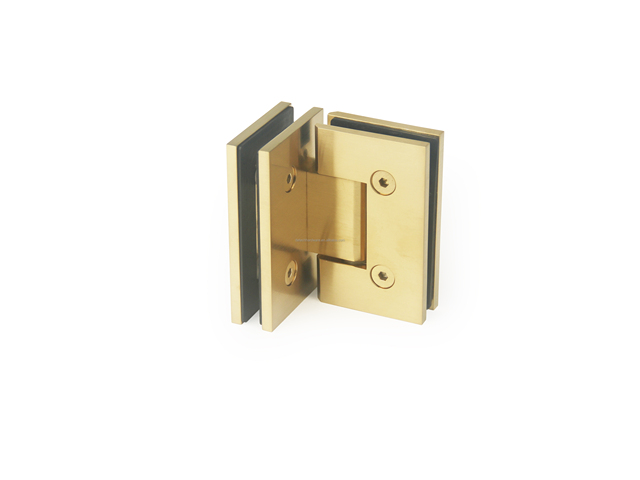 Brass Adjustable Spring Hinge Holder Bracket Hardware Accessories DIY Waterproof Glass Shower Door 180 Degrees Opening Angle 5+
