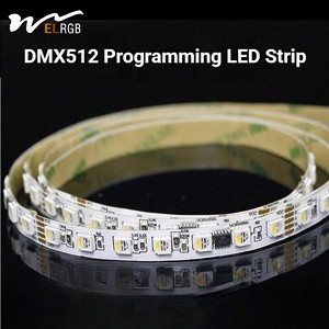Bande lumineuse DMX512 RGBW à changement de couleur 24V, adressable automatiquement, programmable, 512 canaux, effet cascade, 60 LED/m, certifiée CE - Product Image 4