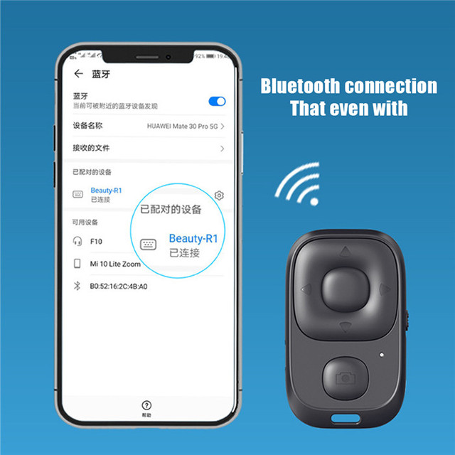 Wireless Remote Control Button Rechargeable Selfie Camera Shutter Release Mobile Phone Ebook Remote Control