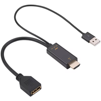 Cable Adaptador Convertidor USB HDTV Macho a DisplayPort Hembra 4k 60hz, HD a DP 4k con Alimentación USB para PC, Laptop, Proyector HD
