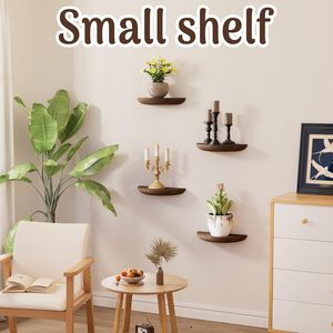 Estantes Flotantes de Madera Maciza Semicirculares, Elegantes Estantes Flotantes para Salas de Estar, Baños, Dormitorios, <span class=keywords><strong>Oficinas</strong></span> - Product Image 5