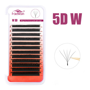 Extensions <span class=keywords><strong>de</strong></span> <span class=keywords><strong>cils</strong></span> individuels FADVAN YY en cheveux synthétiques, volume 3D 4D, effet mat intense, facilement auto-éventailables, noir naturel - Product Image 3