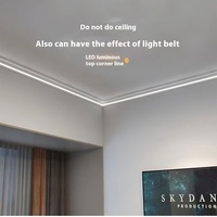Profilé LED Deux-en-Un en Aluminium Lumière d'Angle Lumineuse pour Plafond de Salon Sans Rainure Ni Plâtre