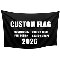 Drapeau personnalisé 2026 en polyester 3x5 avec logo, impression numérique recto-verso, œillets pour la promotion publicitaire, football, soccer, sport