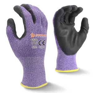 ENTE安全紫色好价格特价出售轻型可洗园艺聚氨酯涂层手套工作
