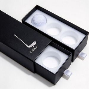 Caja de regalo personalizada para pelotas de golf, vacía, con cierre deslizante y espuma protectora. - Product Image 4
