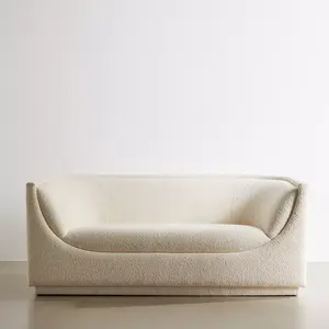 Manufacturers Lounges Furniture Sofa Set New Design Resort Family Ivory Cream Leather Cloth Teddy Sofa