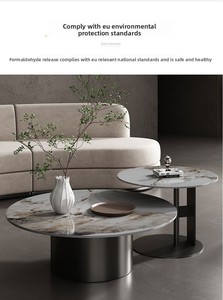 Thiết Kế Sáng Tạo Bàn Cà Phê Đặt Nhà Phòng Khách Thép Không Gỉ Vòng Bàn Cà Phê + Góc Bàn - Product Image 4