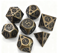 Metall würfel mit einem Retro-Stern-gemusterten DND TRPG-Spiel im Fantasy-Stil 7-tlg