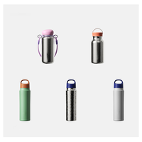 Bouteille d'eau d'aventure 450 ml en titane pur TA1, 12h chaud, 24h froid, flottante, antibactérienne, anti-fuite, avec logo personnalisé, vente en gros