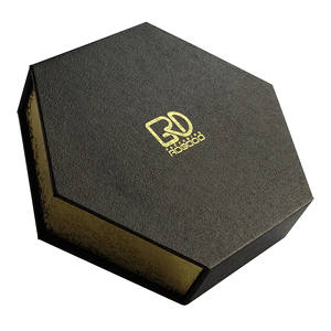 ROGOOD - Caja de Regalo Hexagonal de Lujo para Perfumes, con Cierre Magnético, Inserto de EVA Negro Personalizado, Papel Texturizado, P2123 - Product Image 2
