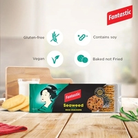 Fantastiques craquelins de riz aux algues, savoureux, semi-mous, légers, cuits, saveur naturelle, sains, sans gluten, végétariens, adaptés aux végétaliens
