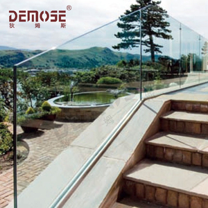 shopping mall glass railing with handrail design Rot Proof And Elegant ...