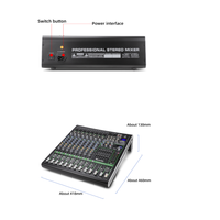 Console de mixage audio professionnelle GAX-XS8 8 canaux avec lecteur MP3 USB, 99 types de DSP, console de mixage audio DJ