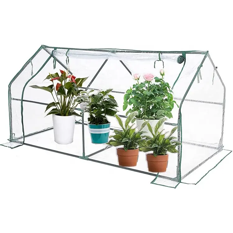 Serre de jardin en plein air pour l'hiver, Kit Portable avec cadre métallique, couverture en PVC, pot de fleurs et légumes, livraison gratuite