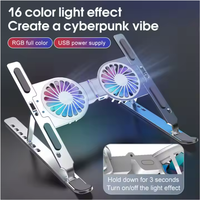 Tapis de refroidissement en aluminium pour ordinateur portable avec 2 ventilateurs, support de refroidissement amovible pour ordinateur portable Dissipation de la chaleur Support réglable pour ordinateur portable