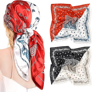 Scialli <span class=keywords><strong>e</strong></span> involucri di seta versatili possono essere indossati come cravatta a velo o accessorio per capelli sciarpa in seta sciarpa Bandana personalizzata da donna - Product Image 1