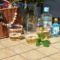 Verres à shot jetables en plastique écologique de 9 oz avec bordure or rose, anti-fuite, à paroi simple, pour fêtes, vin et boissons – Vente en gros