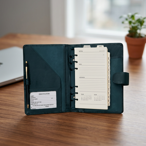 ADORA Classeur à anneaux A5 en cuir véritable imprimé de qualité supérieure, carnet de mariage personnalisé, stylo bleu, 27 ans d'expérience dans l'industrie - Product Image 2