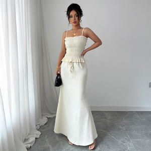 La nuova collezione estiva presenta un piccolo Top all'americana elegante ed elegante, una gonna a figura intera e un Set di abbigliamento femminile alla moda - Product Image 6