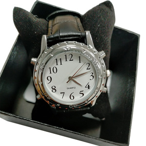 Reloj Multifuncional Analógico-Digital Parlante para Personas Ciegas, Reloj de Cuarzo para Hombre de Acero Inoxidable con Esfera de Números Árabes - Product Image 4