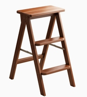 Tabouret pliant en bois à 3 niveaux, échelle en bambou antidérapante et anti-basculement, tabouret de cuisine, tabouret multifonctionnel pour la maison, design moderne