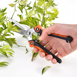 Tijeras de podar de jardín de acero inoxidable de 20-30 mm con mango de plástico manual para recortar ramas, color naranja - Product Image 4