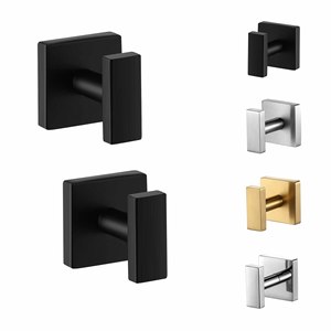 Gancio appendiabiti/asciugamani quadrato di lusso in acciaio inossidabile resistente, da parete, con capacità di 5-10 kg, per accappatoi e retroporta - Product Image 3