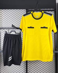 Set Jersey wasit sepak bola pria, Set kaus seragam wasit buatan pabrik, Logo kustom - Product Image 1